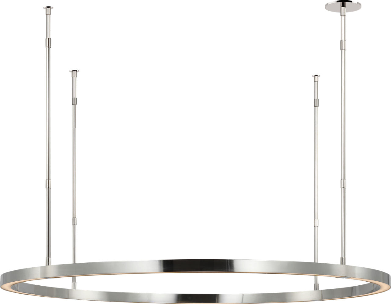Stagger Ring Large Chandelier polished stainless steel 2700K 90 CRI