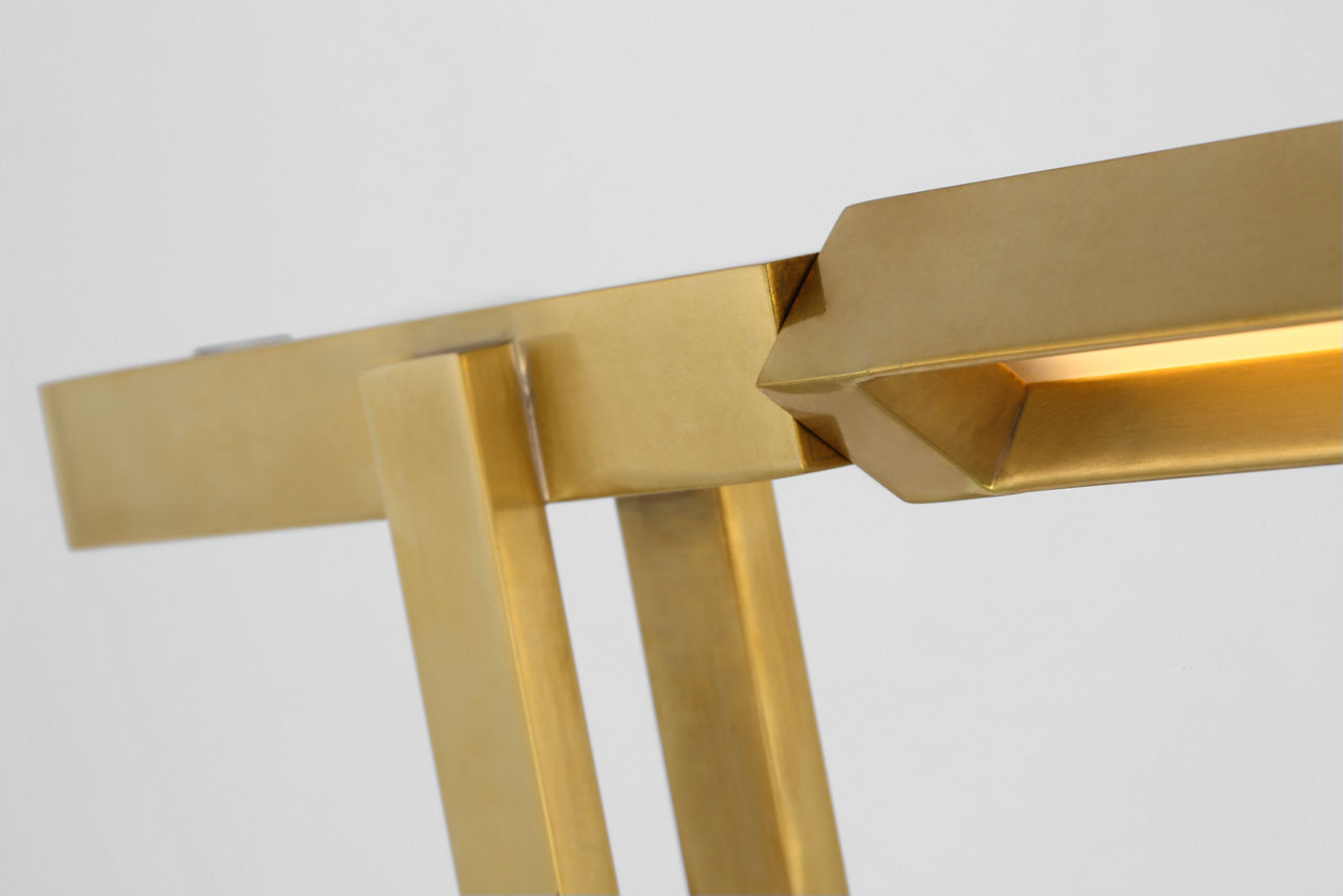 Stagger Small Floor Lamp Natural Brass 2700K 90 CRI