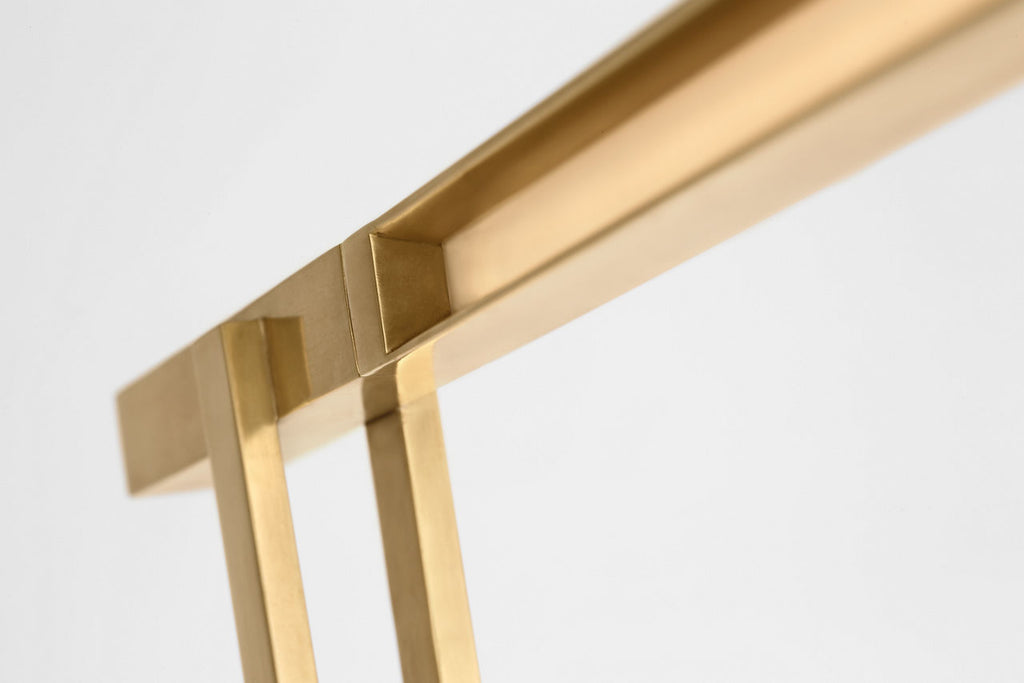 Stagger Medium Floor Lamp Natural Brass 2700K 90 CRI