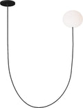 Helium Small 1 Light Chandelier Opal Etched Matte Black 2700K 90 CRI