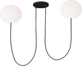 Helium Small 2 Light Chandelier Opal Etched Matte Black 2700K 90 CRI