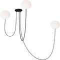 Helium Small 3 Light Chandelier Opal Etched Matte Black 2700K 90 CRI