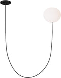 Helium Medium 1 Light Chandelier Opal Etched Matte Black 2700K 90 CRI