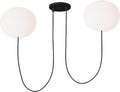 Helium Medium 2 Light Chandelier Opal Etched Matte Black 2700K 90 CRI