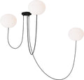 Helium Medium 3 Light Chandelier Opal Etched Matte Black 2700K 90 CRI