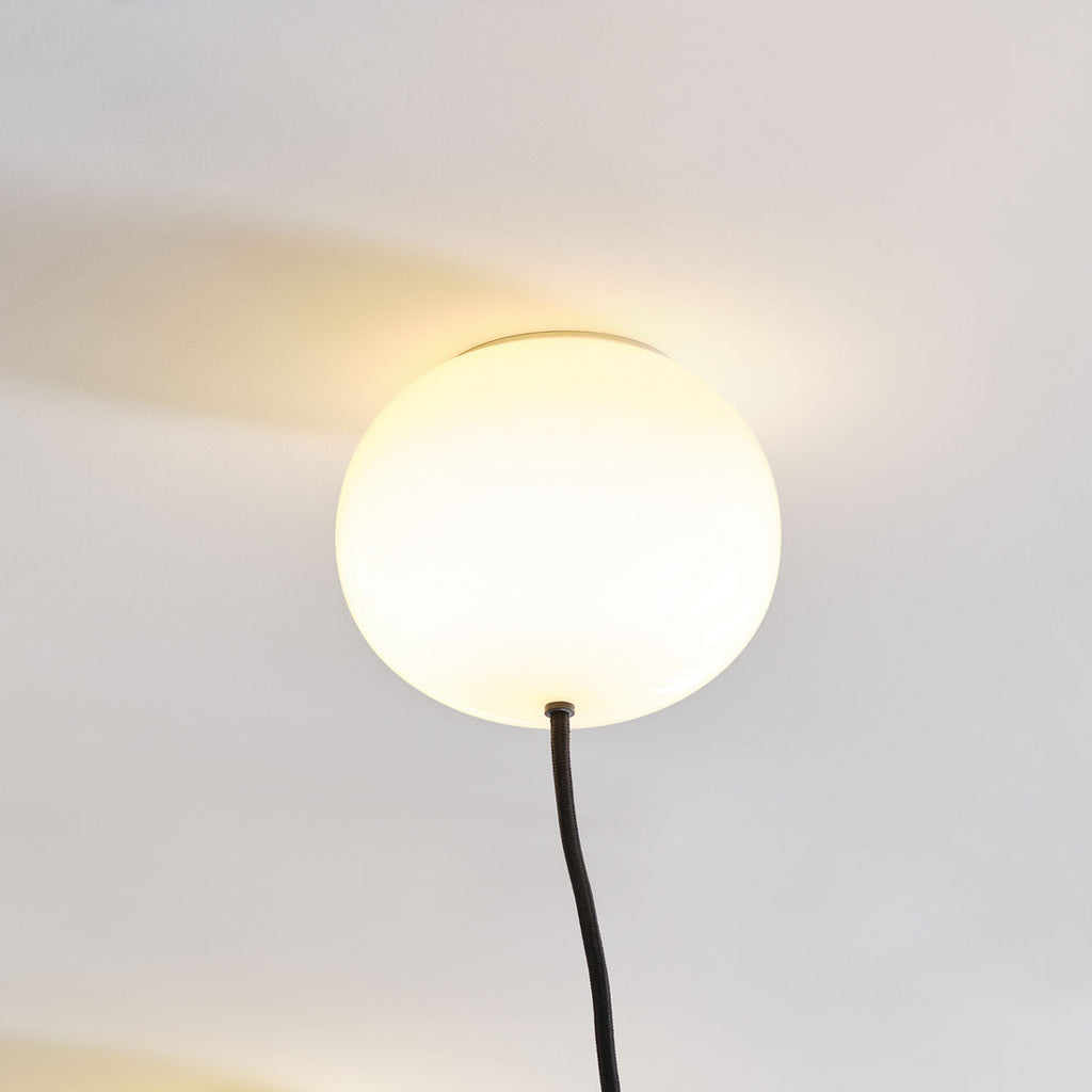 Helium Medium 5 Light Chandelier Opal Etched Matte Black 2700K 90 CRI