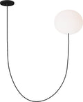Helium Large 1 Light Chandelier Opal Etched Matte Black 2700K 90 CRI