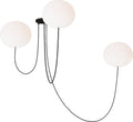 Helium Large 3 Light Chandelier Opal Etched Matte Black 2700K 90 CRI
