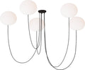 Helium Large 5 Light Chandelier Opal Etched Matte Black 2700K 90 CRI