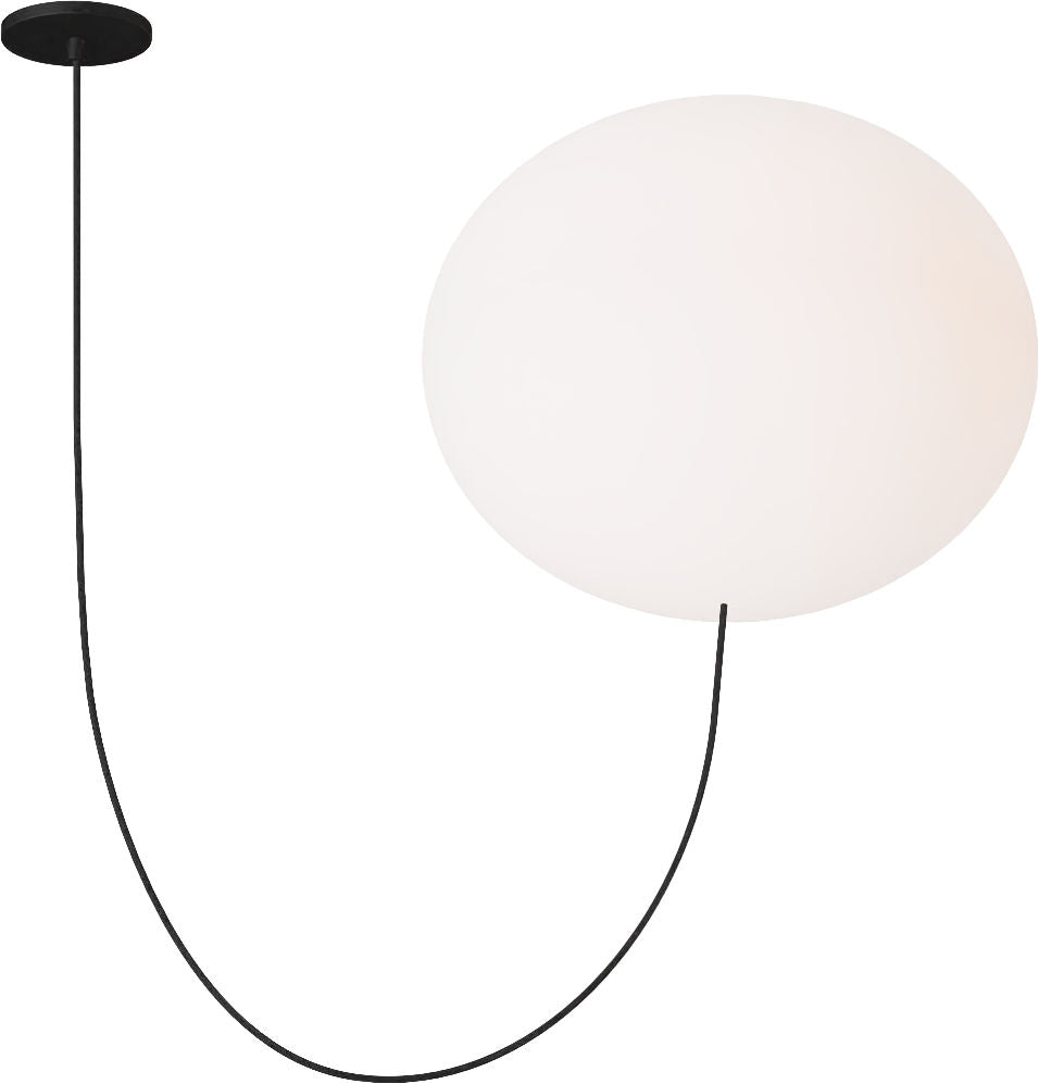 Helium X-Large 1 Light Chandelier Opal Etched Matte Black 2700K 90 CRI