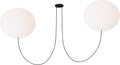Helium X-Large 2 Light Chandelier Opal Etched Matte Black 2700K 90 CRI