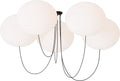 Helium X-Large 5 Light Chandelier Opal Etched Matte Black 2700K 90 CRI