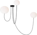 Helium Array 3 Light Chandelier Opal Etched Matte Black 2700K 90 CRI