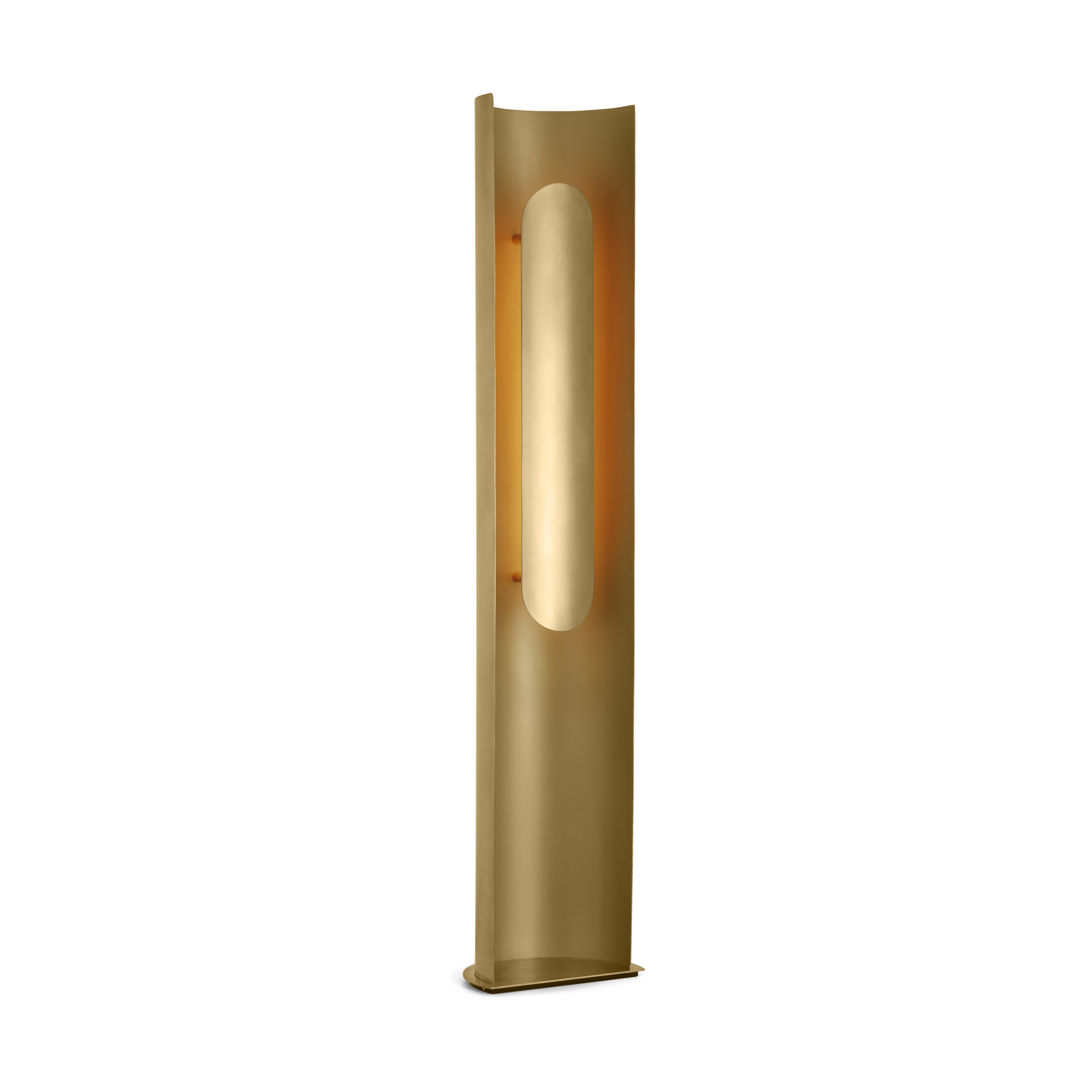 Shielded Medium Floor Lamp Hand Rubbed Antique Brass 2700K 90 CRI