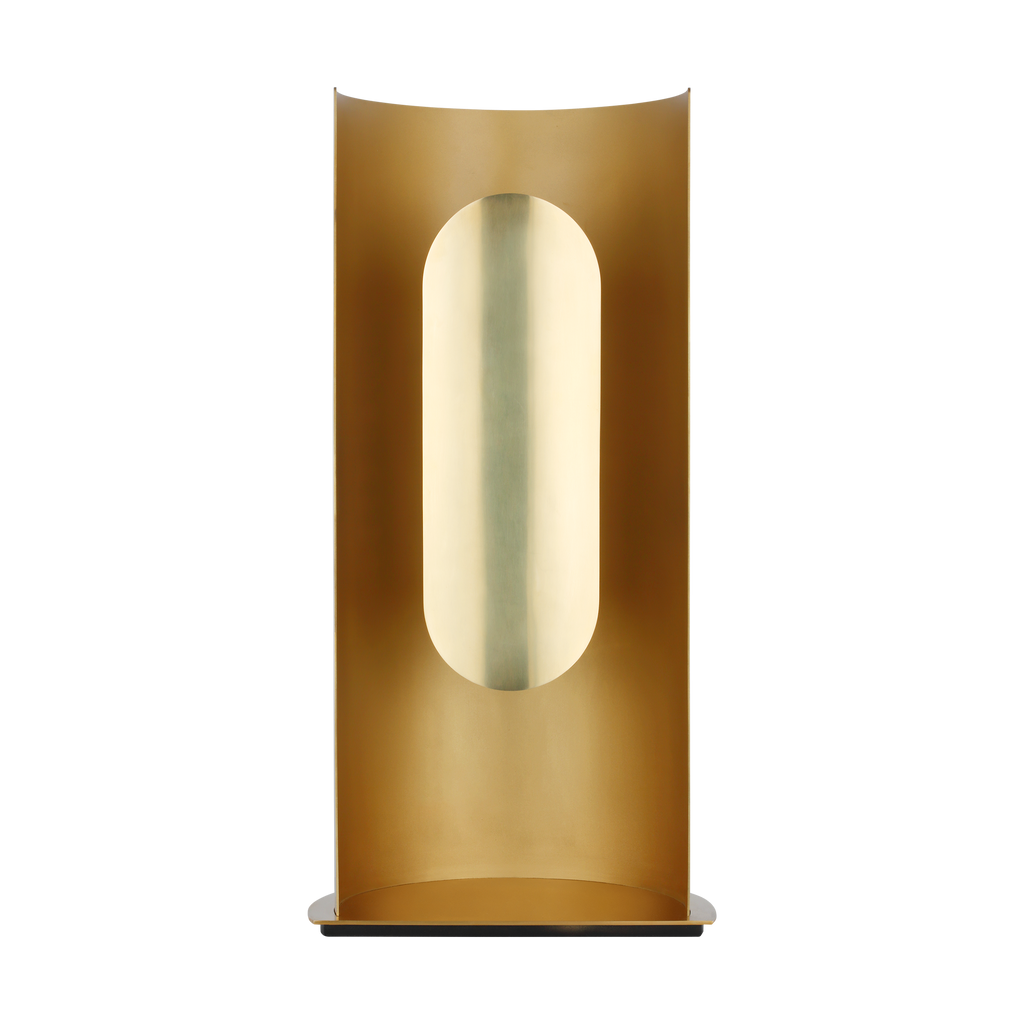 Shielded Medium Table Lamp hand rubbed antique brass 2700K 90 CRI