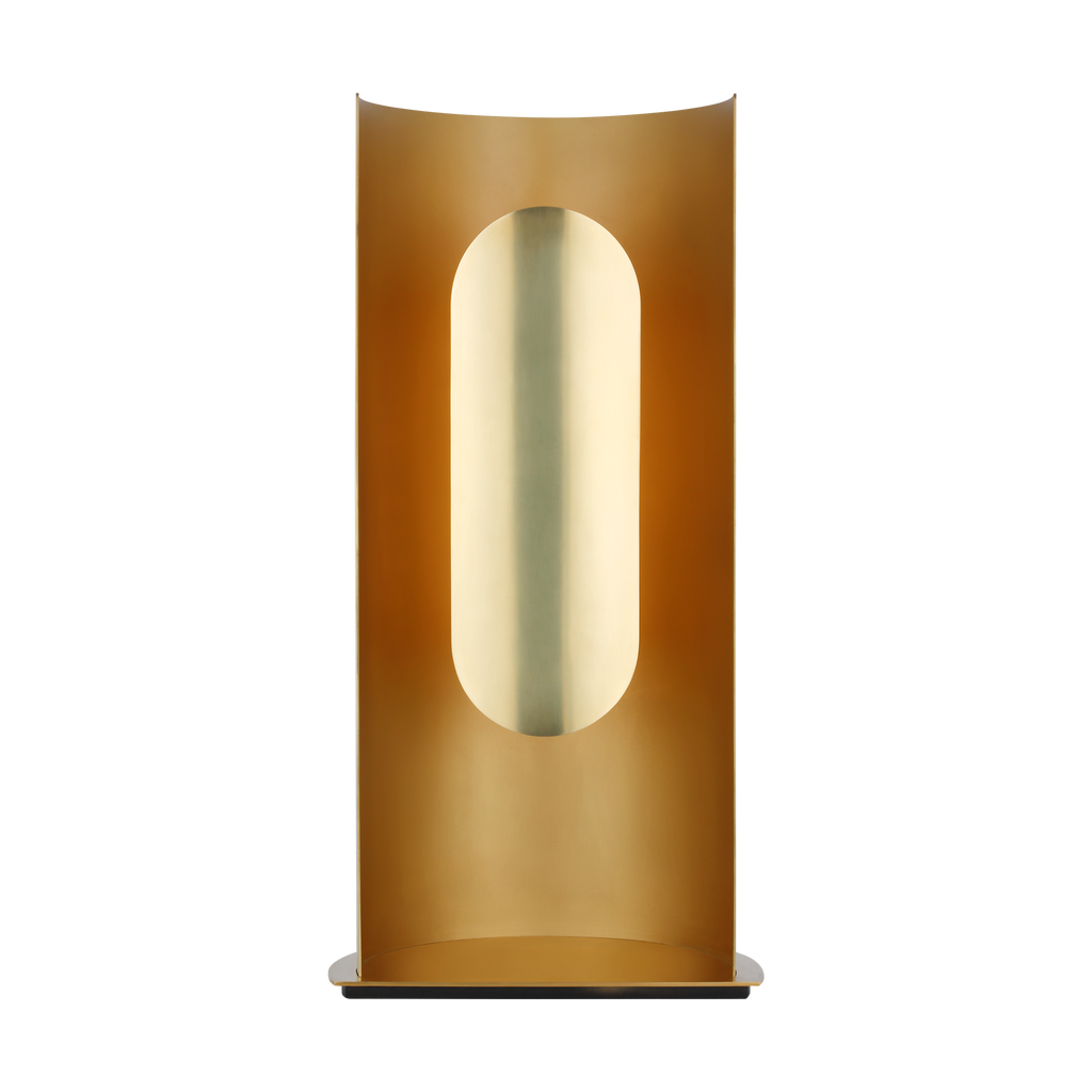Shielded Medium Table Lamp hand rubbed antique brass 2700K 90 CRI