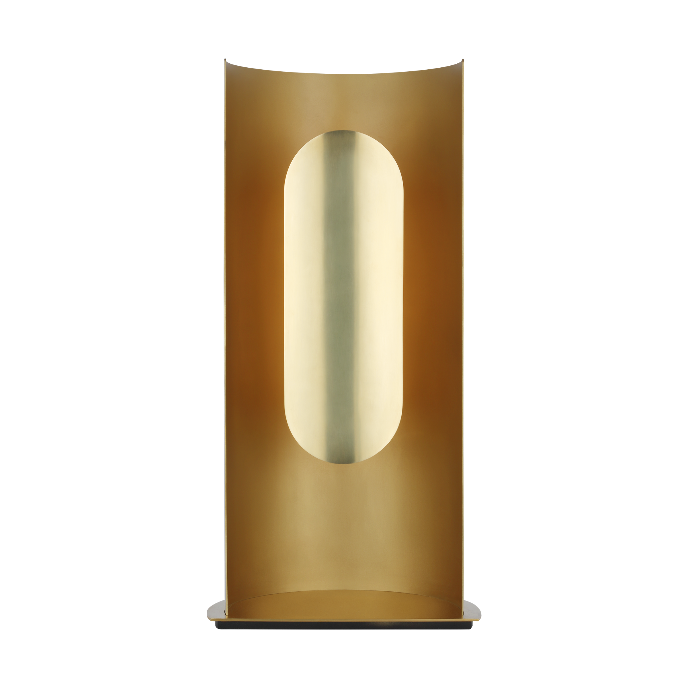 Shielded Medium Table Lamp hand rubbed antique brass 2700K 90 CRI