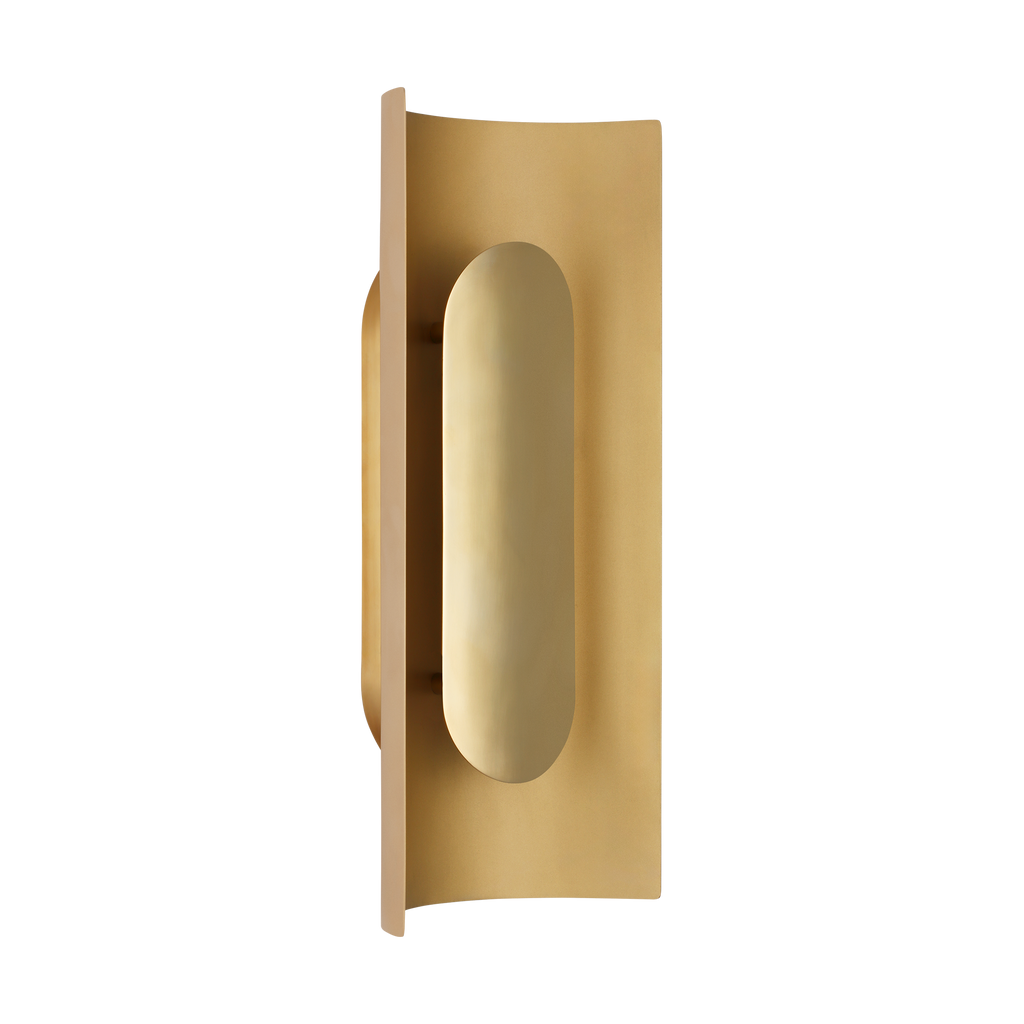 Shielded Medium Sconce Hand Rubbed Antique Brass 2700K 90 CRI