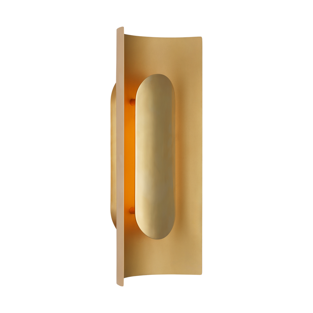 Shielded Medium Sconce Hand Rubbed Antique Brass 2700K 90 CRI