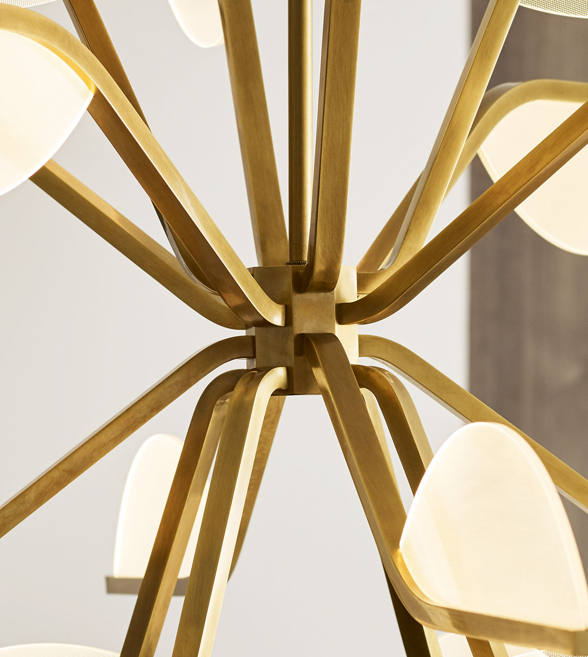 Belterra 38 Globe Chandelier 38" Globe Natural Brass LED 90 CRI 3000K 120V