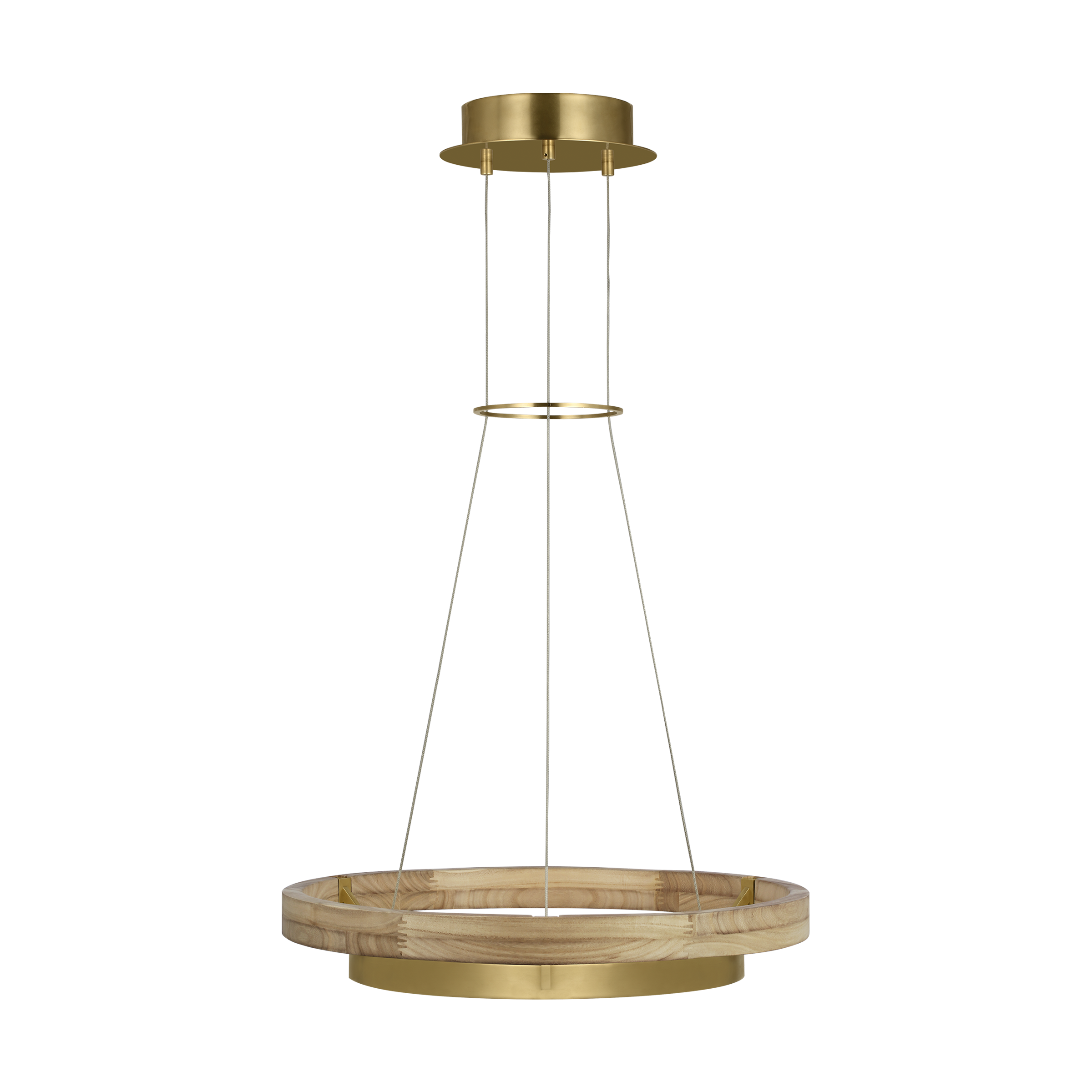 Grace 24 Chandelier hand rubbed antique brass/natural oak 3000K 90 CRI integrated led 90 cri 3000k 120v