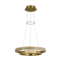 Grace 24 Chandelier hand rubbed antique brass/natural oak 3000K 90 CRI integrated led 90 cri 3000k 120v