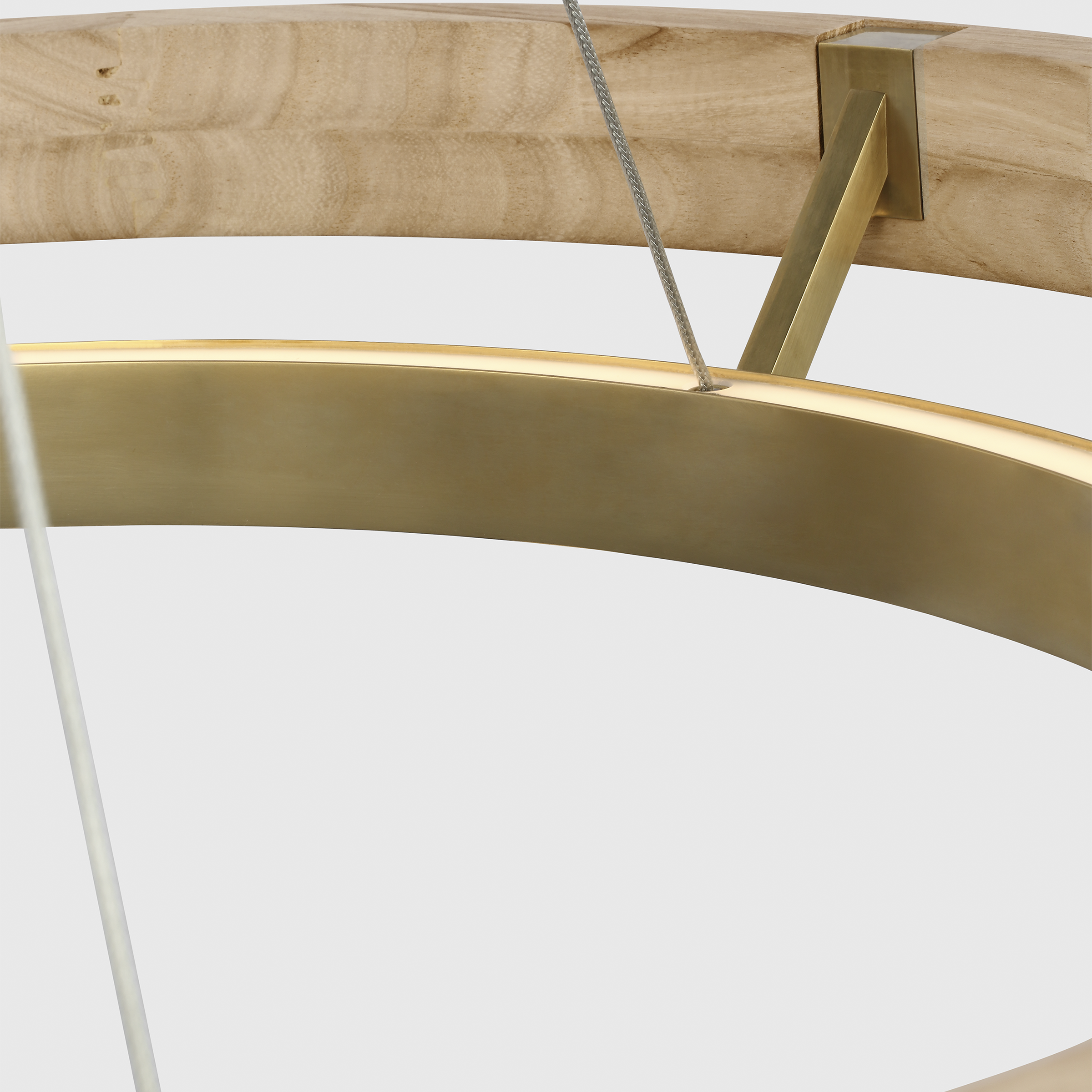 Grace 30 Chandelier 30" Diameter Hand Rubbed Antique Brass/natural oak LED 90 CRI 3000K 120V