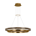 Grace 36 Chandelier Natural Brass/ weathered oak 3000K 90 CRI integrated led 90 cri 3000k 120v