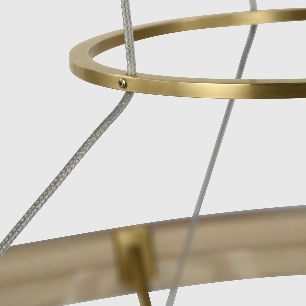 Grace 48 Chandelier hand rubbed antique brass/natural oak 3000K 90 CRI integrated led 90 cri 3000k 120v