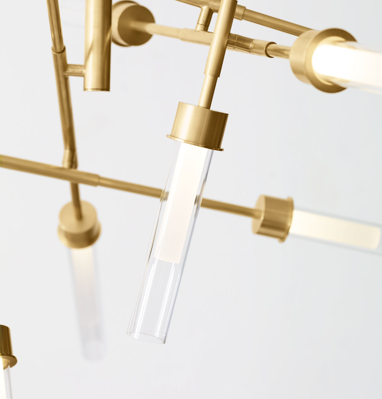 Linger 12-Light Abstract Chandelier 12-Light Abstract Chandelier Natural Brass 3000K 90 CRI integrated led 90 cri 3000k 120v