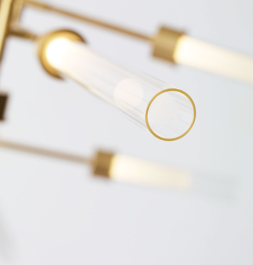 Linger 12-Light Abstract Chandelier 12-Light Abstract Chandelier Natural Brass 3000K 90 CRI integrated led 90 cri 3000k 120v