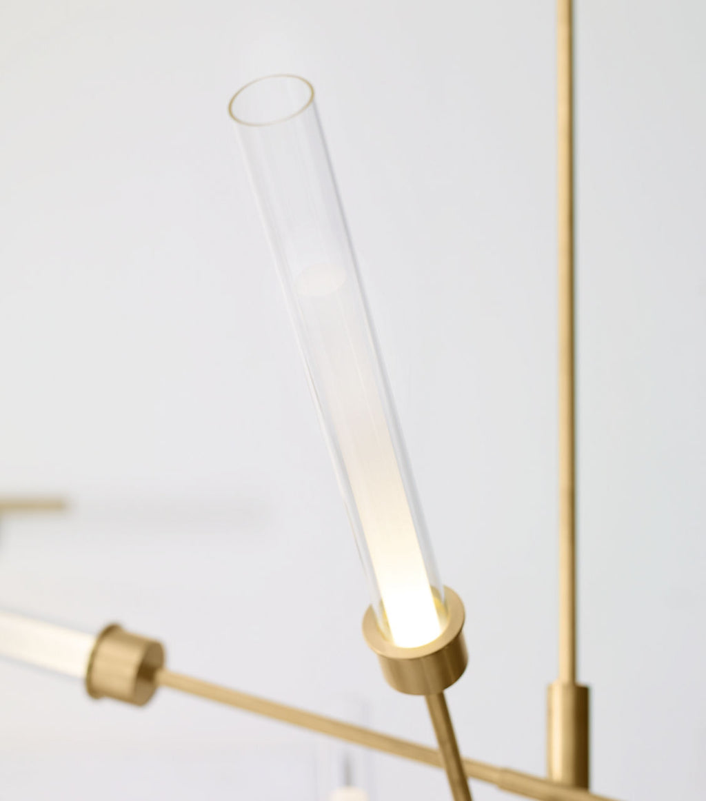 Linger 12-Light Abstract Chandelier 12-Light Abstract Chandelier Natural Brass 3000K 90 CRI integrated led 90 cri 3000k 120v