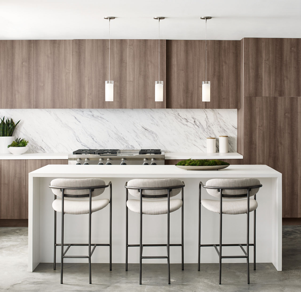 Horizon Pendant | Satin Nickel | Frost glass Monopoint Bulb(s) Included