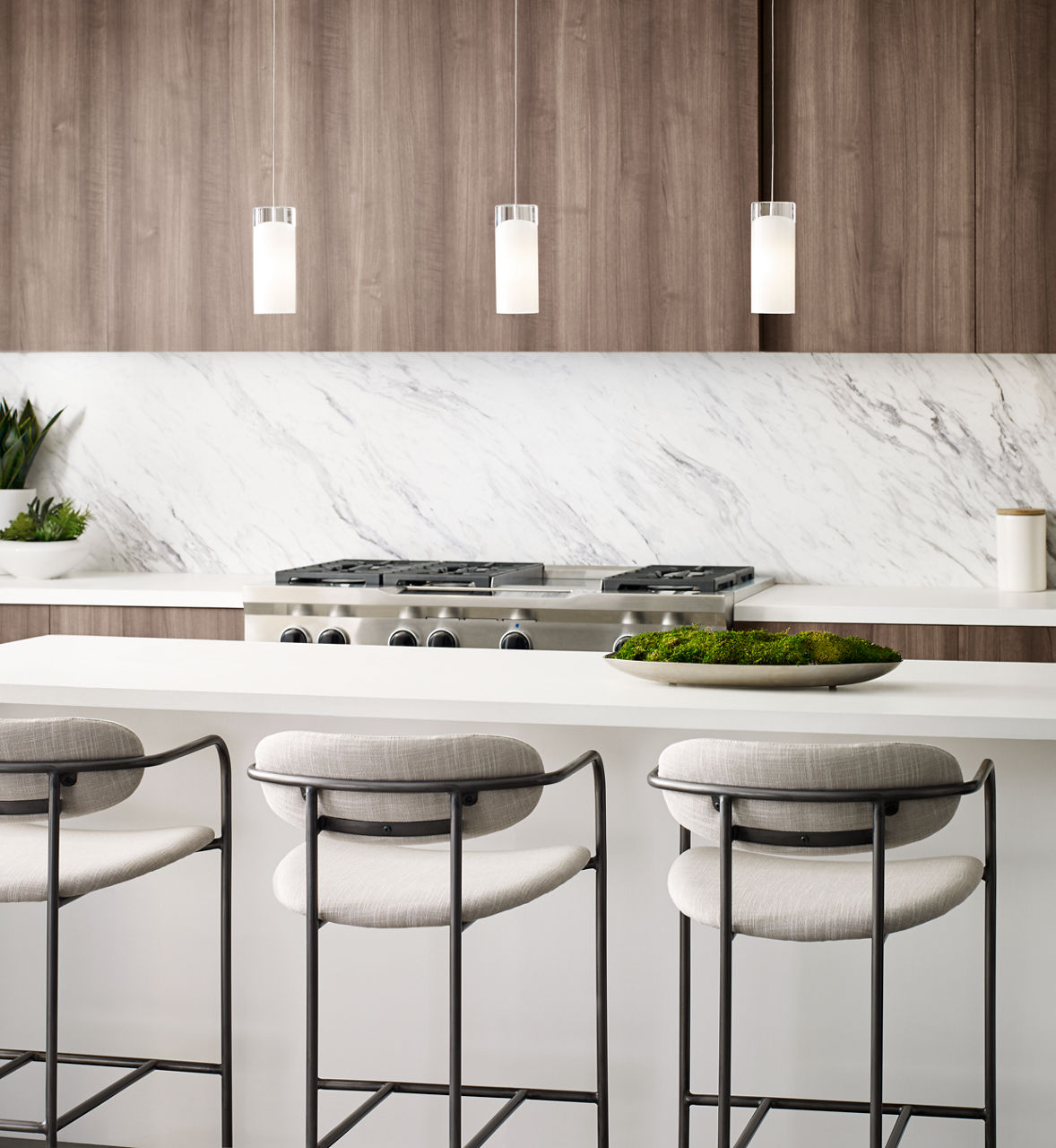 Horizon Pendant | Satin Nickel | Frost glass Monopoint Bulb(s) Included