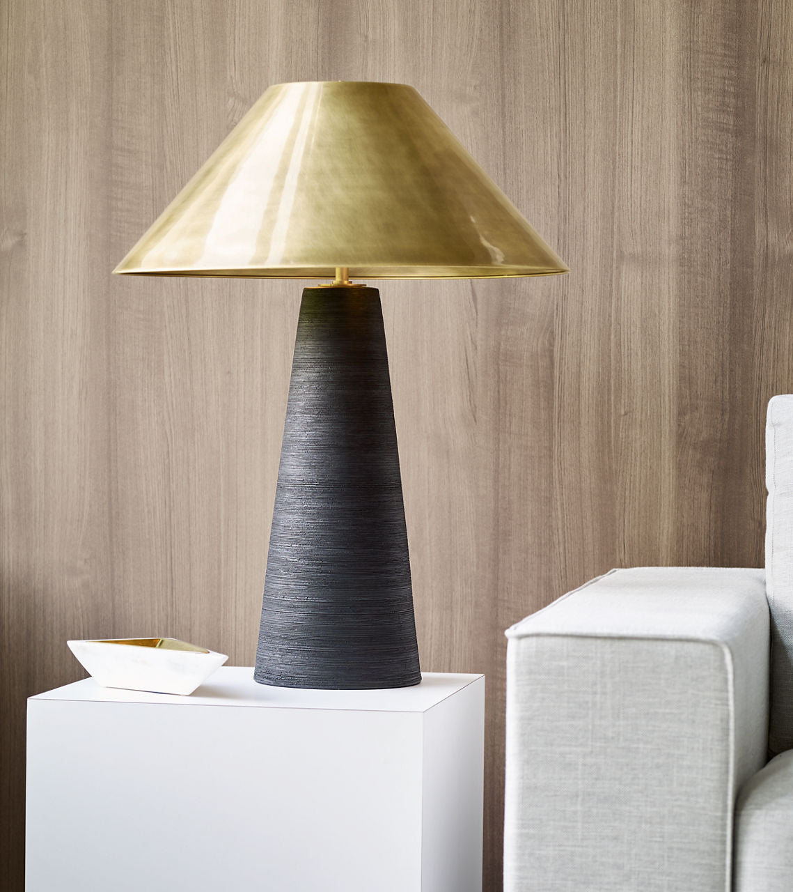 Karam Large Table Lamp Black Natural Brass 3000K 90 CRI e26 med base a19 90 cri 3000k 120v