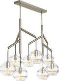 Sedona Double Chandelier Double Clear Satin Nickel Bulb Not Included