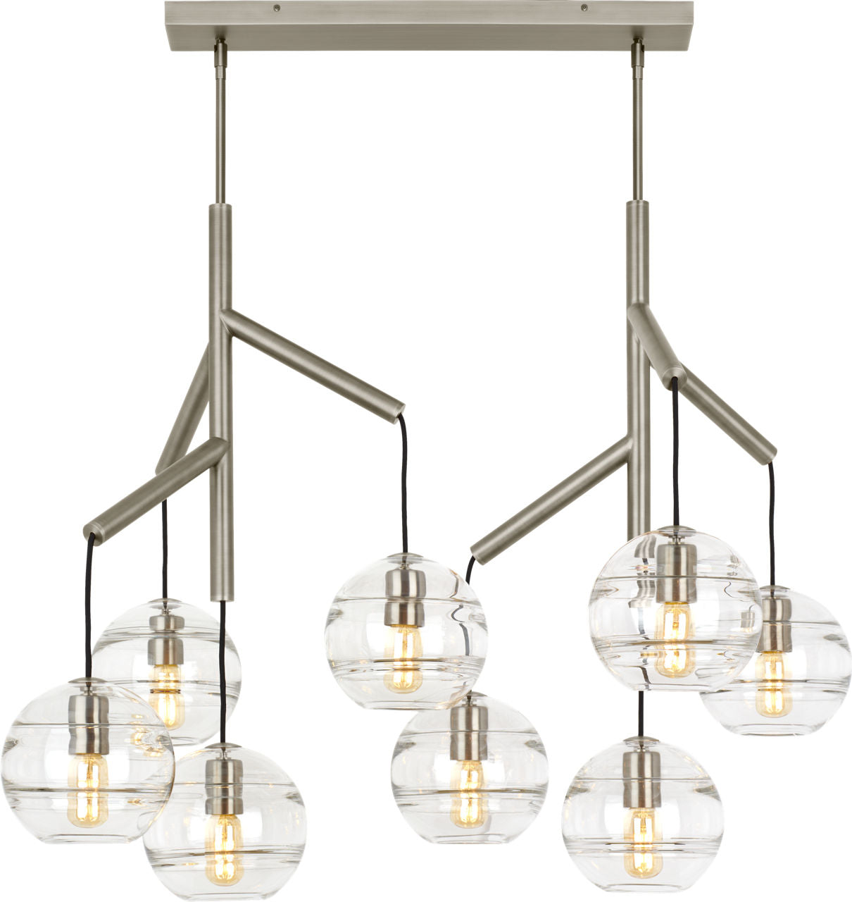 Sedona Double Chandelier Double Clear Satin Nickel T14 LED 2700K 90 CRI 120V