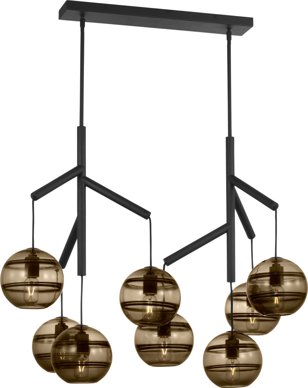 Sedona Double Chandelier Double Transparent Smoke Nightshade Black Bulb Not Included