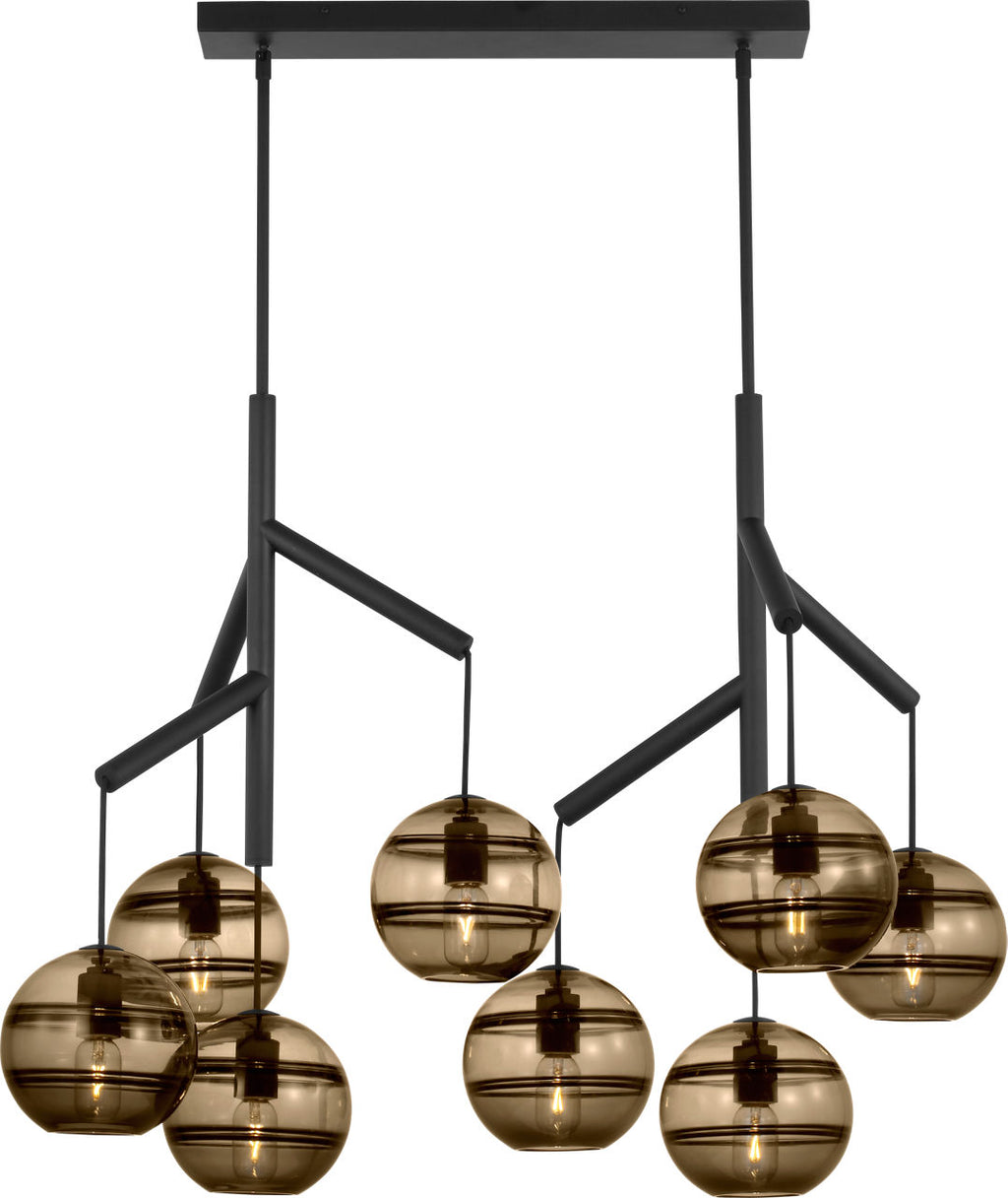 Sedona Double Chandelier Double Transparent Smoke Nightshade Black Bulb Not Included