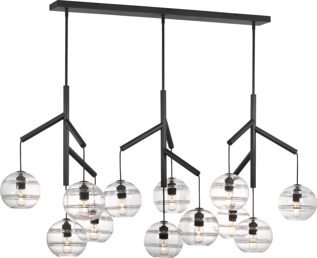 Sedona Triple Chandelier Triple Clear Nightshade Black 2700K 90 CRI t14 led 90 cri 2700k 120v