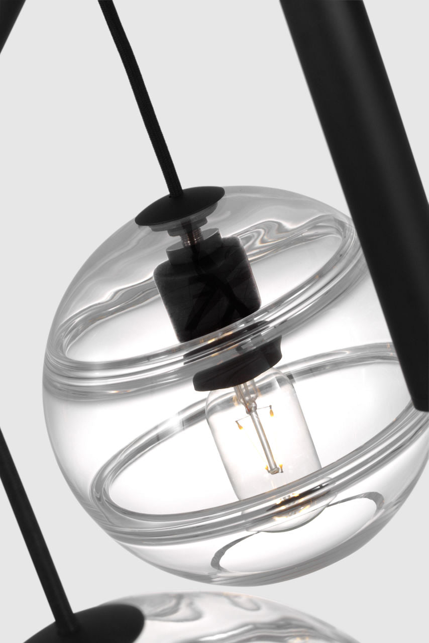 Sedona Triple Chandelier Triple Clear Nightshade Black 2700K 90 CRI t14 led 90 cri 2700k 120v