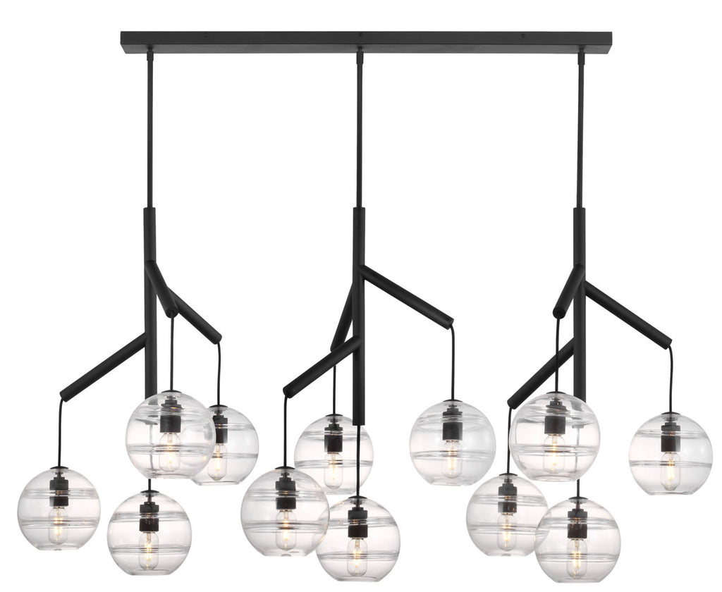 Sedona Triple Chandelier Triple Clear Nightshade Black 2700K 90 CRI t14 led 90 cri 2700k 120v
