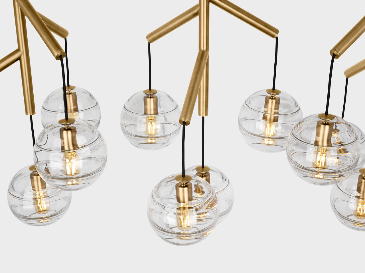 Sedona Triple Chandelier Triple Clear Aged Brass 2700K 90 CRI t14 led 90 cri 2700k 120v (t20/t24)
