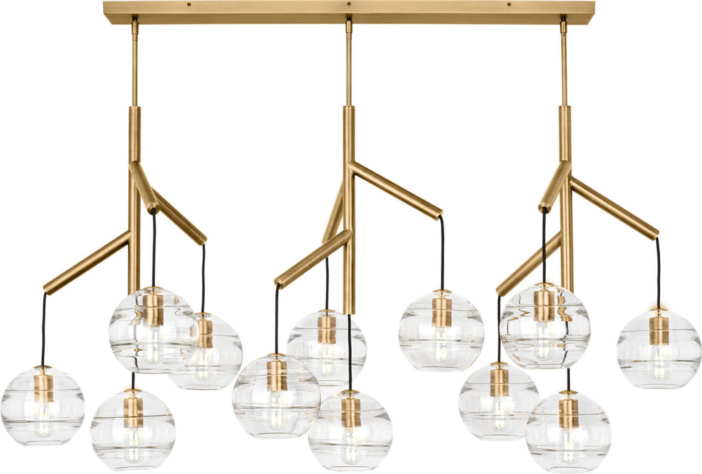 Sedona Triple Chandelier Triple Clear Aged Brass 2700K 90 CRI t14 led 90 cri 2700k 120v (t20/t24)