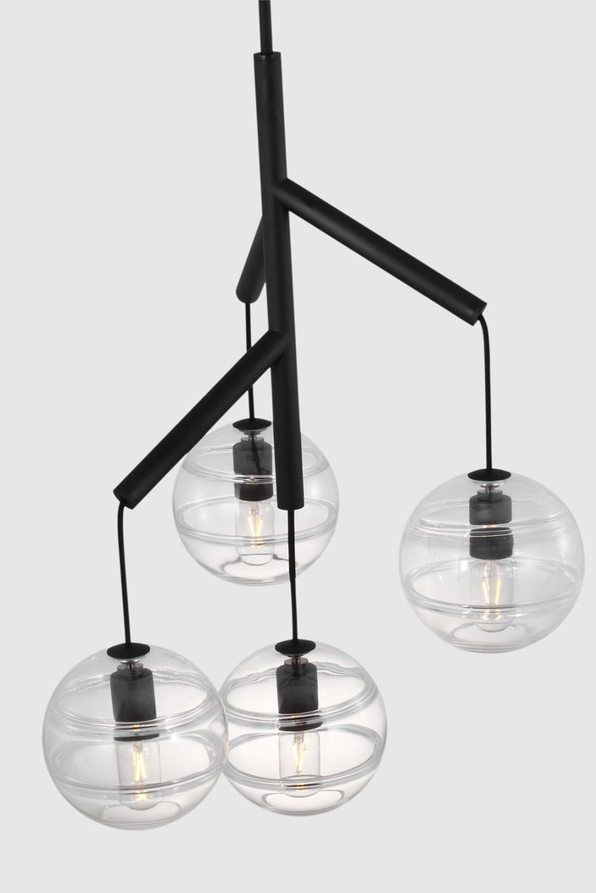 Sedona Single Chandelier Single Clear Nightshade Black Bulb Not Included