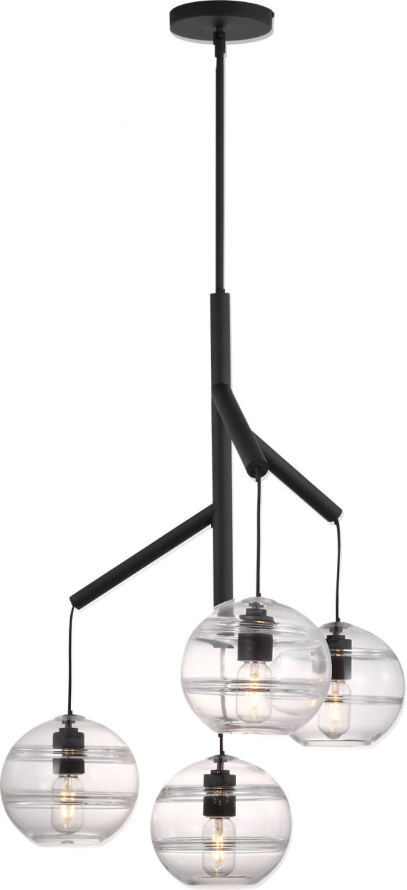 Sedona Single Chandelier Single Clear Nightshade Black Bulb Not Included