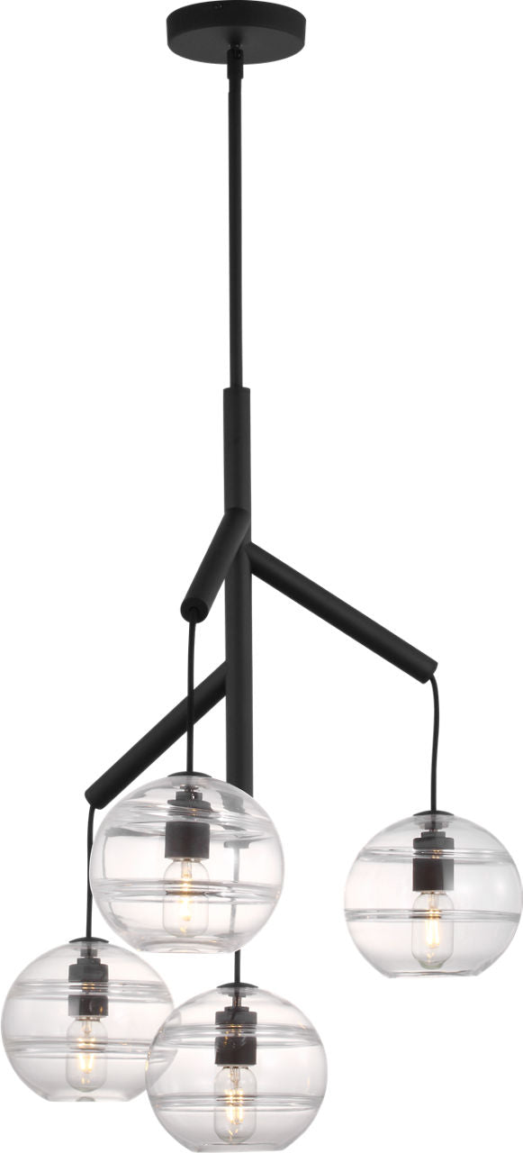 Sedona Single Chandelier Single Clear Nightshade Black T14 LED 2700K 90 CRI 120V