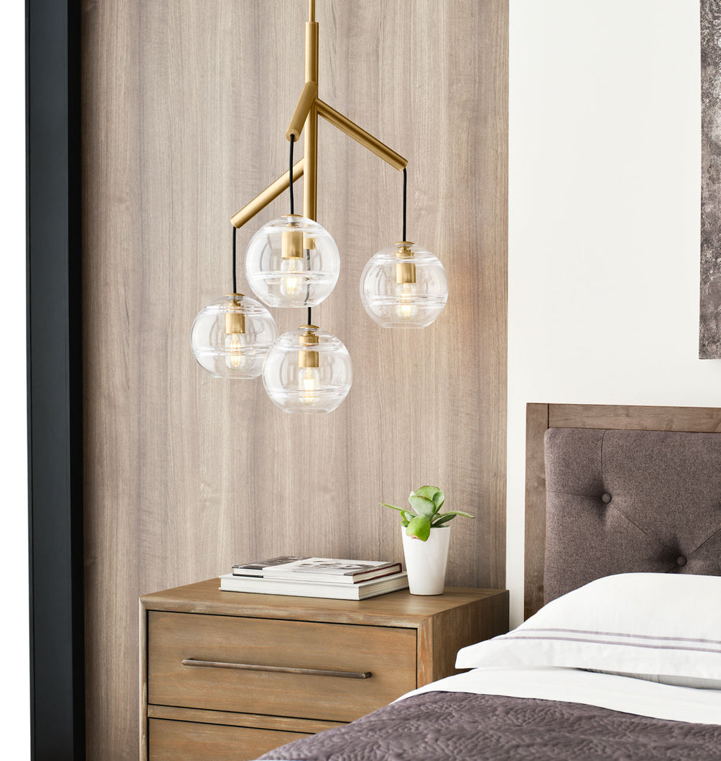 Sedona Single Chandelier Single Clear Aged Brass 2700K 90 CRI t14 led 90 cri 2700k 120v