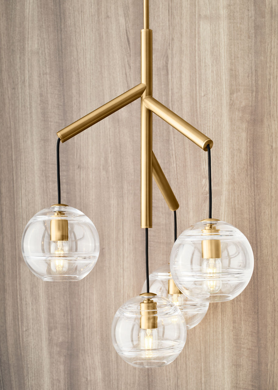 Sedona Single Chandelier Single Clear Aged Brass 2700K 90 CRI t14 led 90 cri 2700k 120v