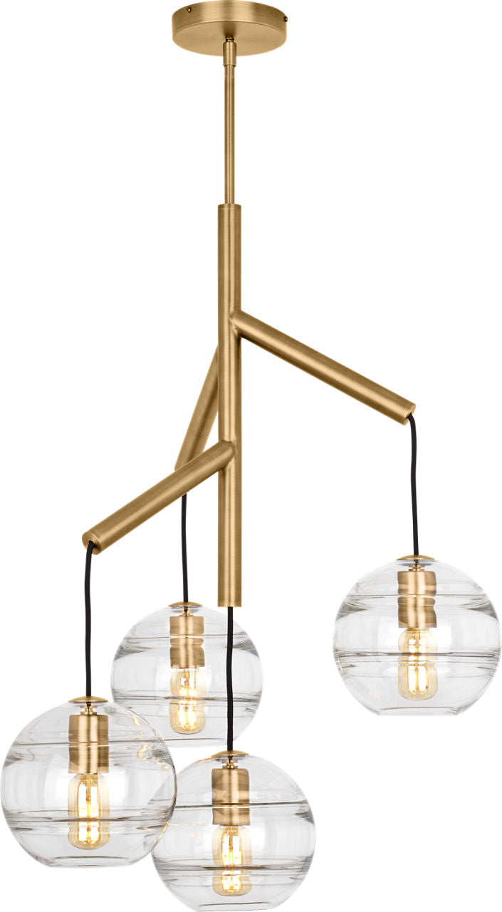 Sedona Single Chandelier Single Clear Aged Brass 2700K 90 CRI t14 led 90 cri 2700k 120v